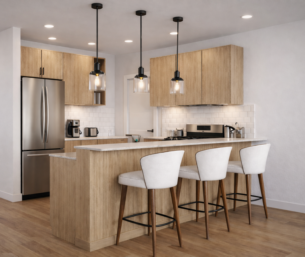 Model apartment interior at Las Golondrinas